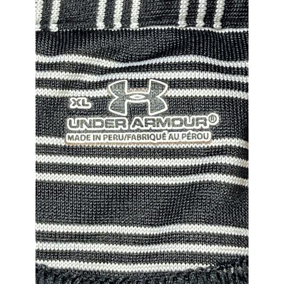 Under Armour Men XL Black White Stripe Short Sleeve Texas Tech Polo Athletic - Picture 3 of 7